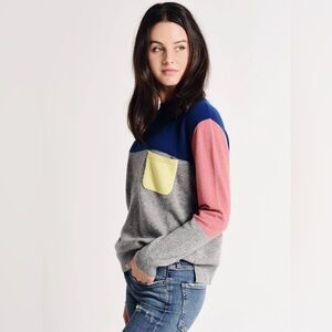 Chinti & Parker Color Block Turtle Sweater 100% Cashmere Size Large